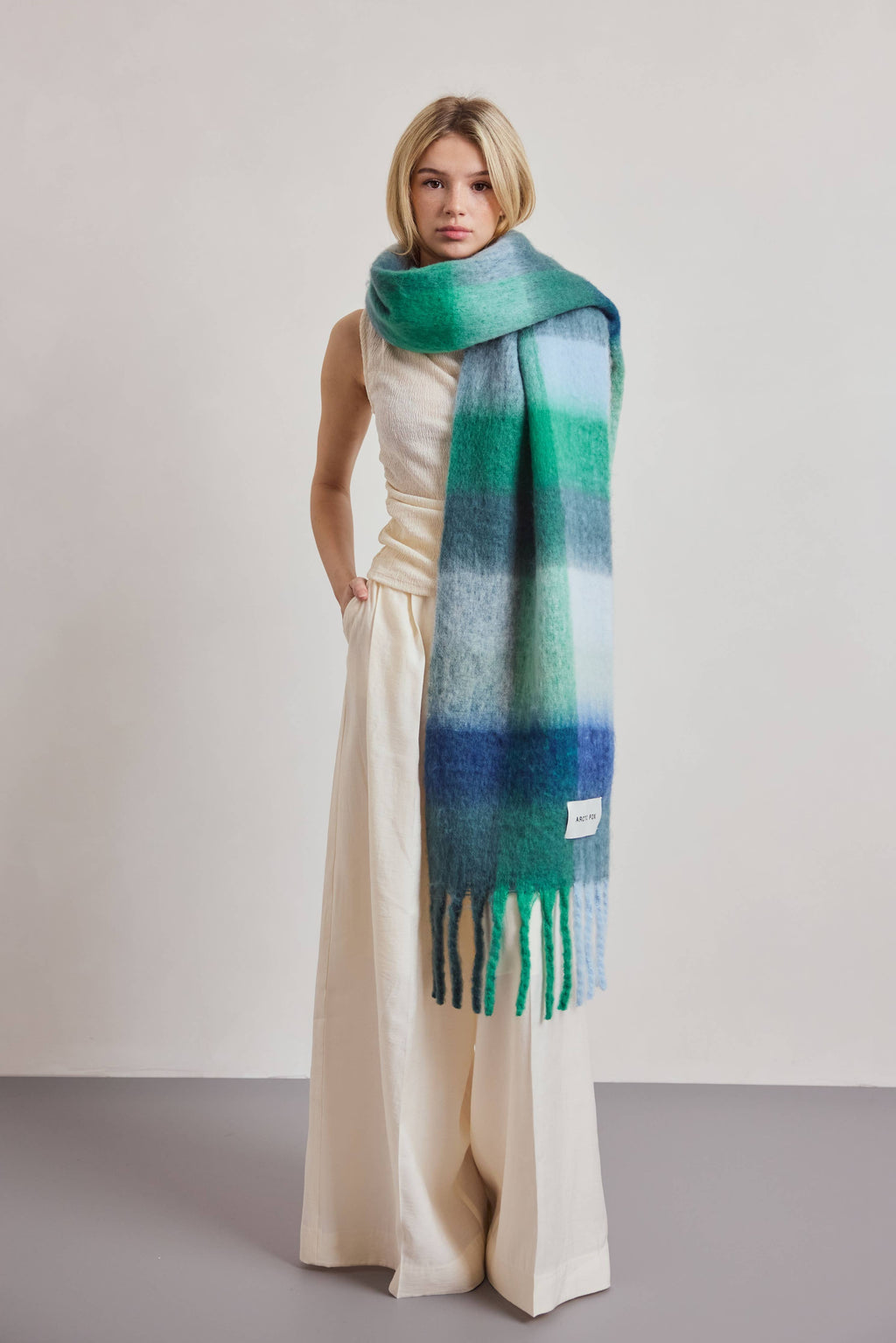 The Reykjavik Scarf - 100% Recycled - Emerald Check - AW26