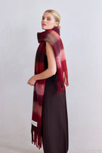 The Reykjavik Scarf - 100% Recycled - Burgundy check - AW26