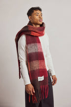The Reykjavik Scarf - 100% Recycled - Burgundy check - AW26