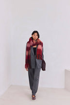 The Reykjavik Scarf - 100% Recycled - Burgundy check - AW26