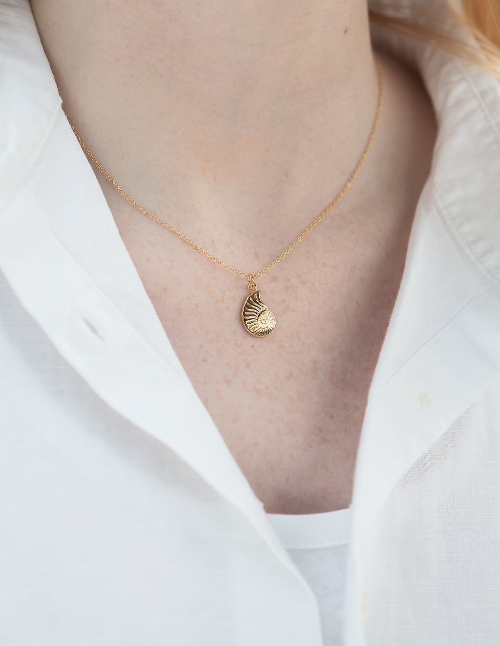 Aqua Beach Sterling Silver with 18k Gold Vermeil - Ammonite