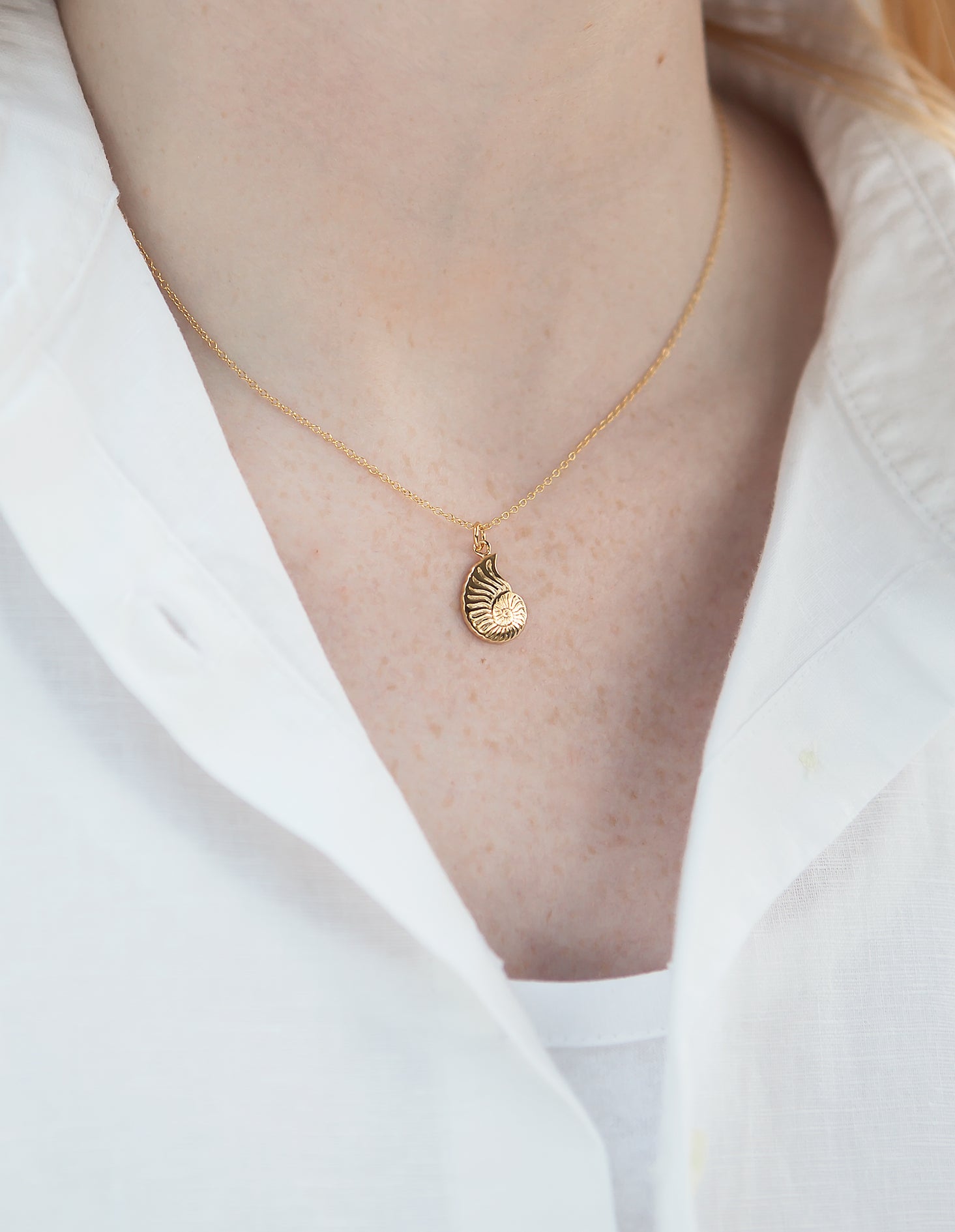 Aqua Beach Sterling Silver with 18k Gold Vermeil - Ammonite