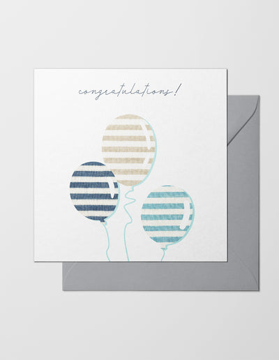 The Sea Shed, Greeting Card, Congratulations, celebrate, Balloons, Made in the UK