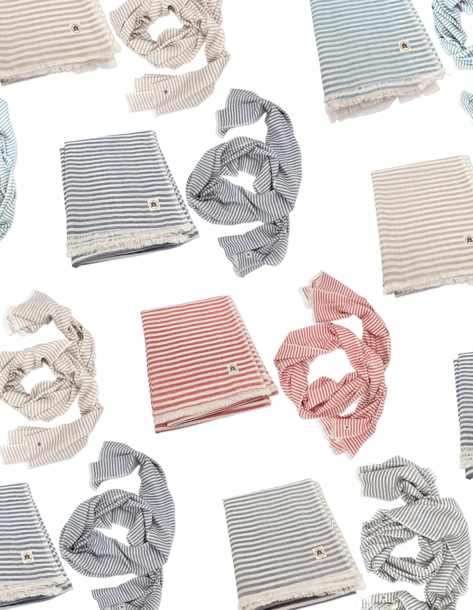 The Sea Shed Nautical Scarves Fine Stripe Colour Options