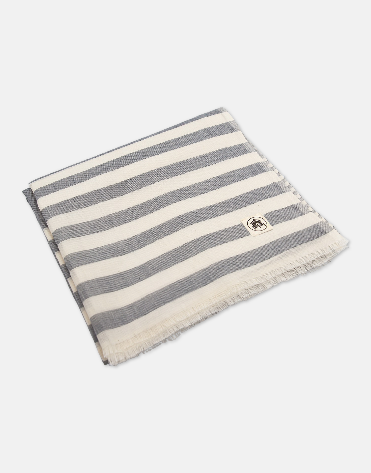 The Sea Shed Nautical Scarf Wide Stripe Charcoal