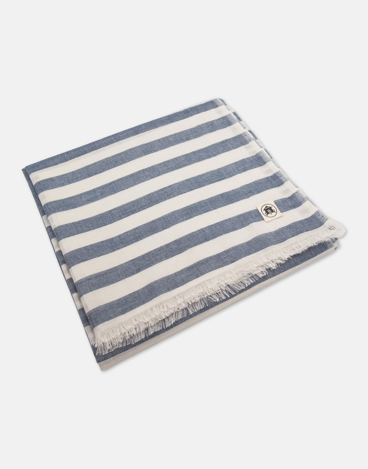 The Sea Shed Nautical Scarf Wide Stripe Denim Blue