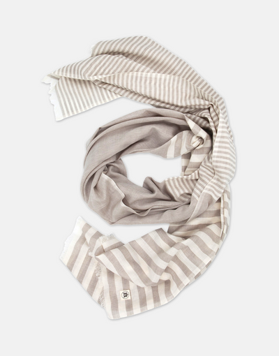 The Sea Shed Nautical Scarf Wide Stripe Sand