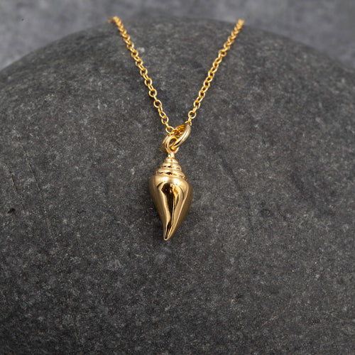 The Sea Shed Tulip Shell Gold Vermeil Sterling Silver Pendant